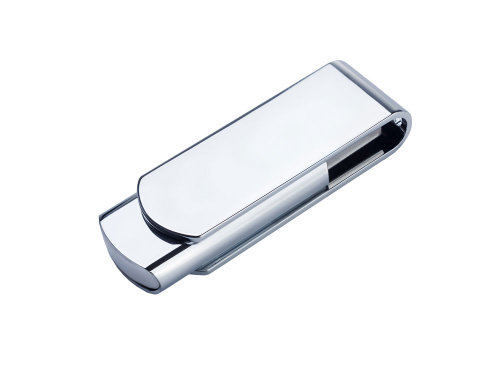 USB-флешка металлическая поворотная на 32 ГБ 3.0, глянец