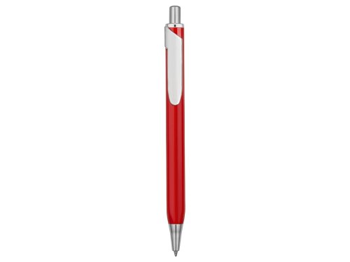 Ручка металлическая шариковая трехгранная Riddle, красный/серебристый