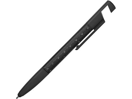 Ручка-стилус металлическая шариковая многофункциональная (6 функций) Multy, черный