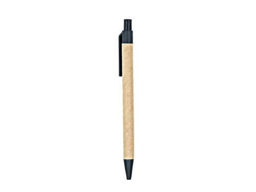 Блокнот LIEN с шариковой ручкой из переработанного картона, крафт/черный