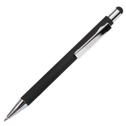 Ручка шариковая FACTOR TOUCH со стилусом (черный, серебристый)