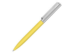 Ручка металлическая шариковая Bright GUM soft-touch с зеркальной гравировкой, желтый