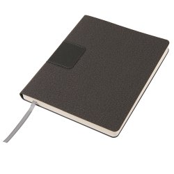 Бизнес-блокнот "Tweedi", 150х180 мм, серый, кремовая бумага, гибкая обложка, в линейку (серый)