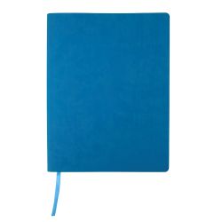 Бизнес-блокнот "Biggy", B5 формат, голубой, серый форзац, мягкая обложка, в клетку (голубой)