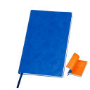 Бизнес-блокнот "Funky", 130*210 мм, синий, оранжевый форзац, мягкая обложка, блок-линейка (синий, оранжевый)