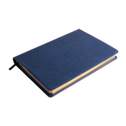 Ежедневник недатированный портфолио Mark, А5, темно-синий, кремовый блок, золотой срез (темно-синий)
